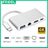 FREEL ประเภท C ถึง HDMI กิกะบิต Lan RJ45 อะแดปเตอร์อีเธอร์เน็ต USB-C PD USB 3.0 ฮับสําหรับ MacBook กาแล็กซี่ Mate10 สายฟ้า 3