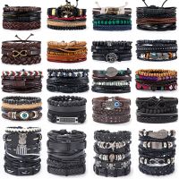 Eif Dock Vintage Multilayer Leather Braid Bracelets Bangles Star Leaf Owl Handmade Rope Wrap Bracelets Male Gift Jewlery Charms and Charm Bracelet