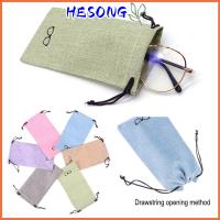 HESONG 5/10/20Pcs เครื่องประดับ ผ้าลินิน ทำความสะอาด กล่องใส่แว่นตา กระเป๋าใส่แว่น กระเป๋าผ้าเชือกเส้นเล็ก กระเป๋าแว่นกันแดด