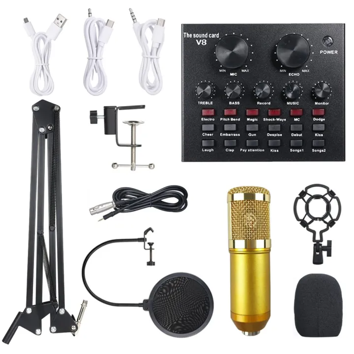 BM800 Condenser Microphone Kit With V8 Live Sound Card BM800 Complete