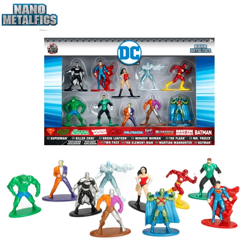 Nano Metalfigs DC 10-Pack Superman The Flash Wonder Woman Batman Mr. Freeze  Croc Toys for boys | Lazada