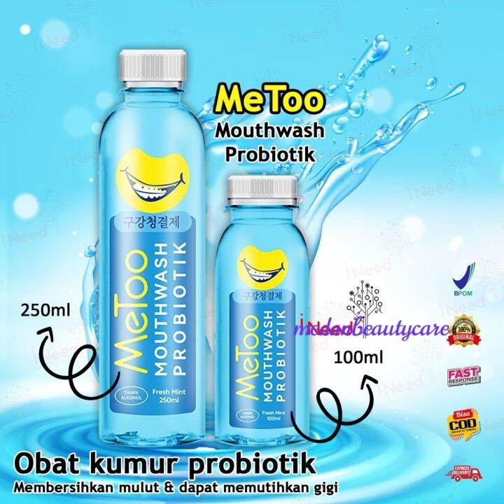 METOO MOUTHWASH OBAT KUMUR PENYEGAR MULUT ORIGINAL KEMASAN 250ML DAN