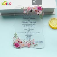 ❦ Free Shipping Custom Colorful Printing Acrylic Wedding Invitation Card