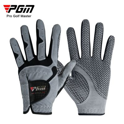 ◐ 1pcs Microfiber Cloth Fabric Breathable Men Golf Gloves antislip sports Club Swing Putting Training Gloves husband Gift
