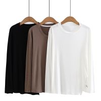 【มีไซส์ใหญ่】Plus Size XL-4XL Womens Long Sleeved Casual White Black Shirts Oversized Solid Color Knitted Muslimah Tops