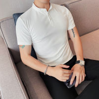 2023ฤดูร้อนใหม่ยี่ห้อเสื้อโปโลผู้ชายคุณภาพสูงแขนสั้น Breathable Top ธุรกิจ Casual Stand Collar Polo-เสื้อสำหรับชาย