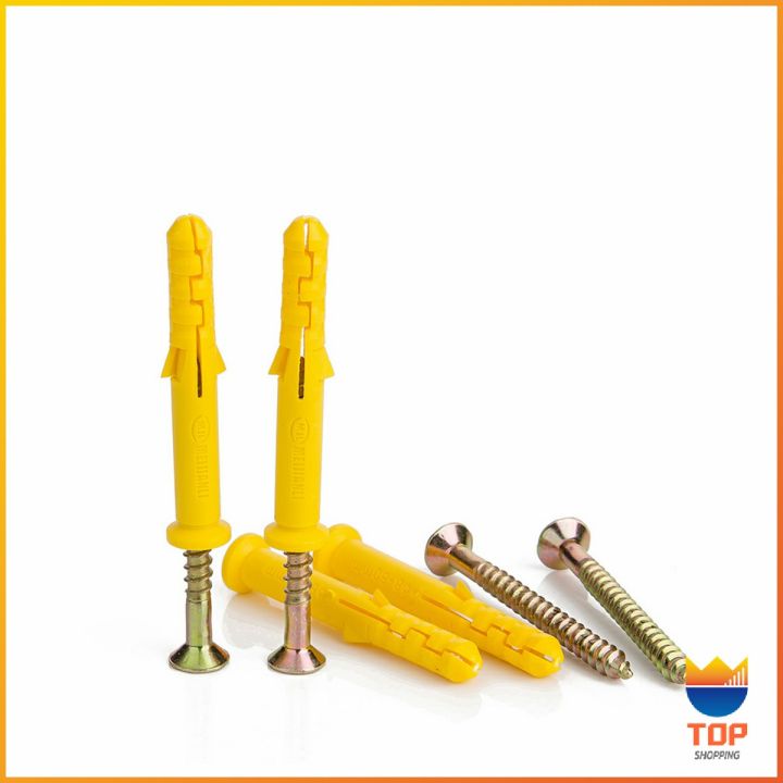 top-ชุดพุกพลาสติก-พุกพลาสติกสีเหลืองพร้อมสกรู-m6-m8-พุก-plastic-expansion-bolt