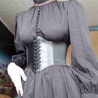 【cw】 Corset ElasticWideSexyPu LeatherWaistPunk Gothic Shaping Girdle Female Cummerbunds ！