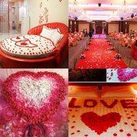 500PC Silk Artificial Flower Rose Petals Wedding Party Decorations