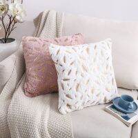 【hot】◇ pillow Feather and gold stuffed office cushion body