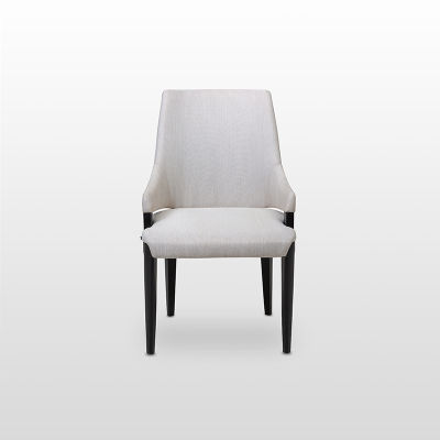modernform เก้าอี้รุ่น ELVA ไม้โอ๊คสีดำหุ้มผ้าสีครีม