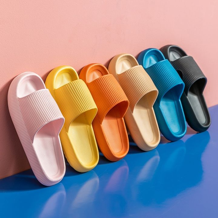 9-colors-14-sizes-high-quality-home-slippers-anti-slip-bathroom-super-elastic-thick-sole-4cm-solid-color-summer-couple-anti