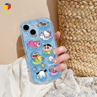 V23 S12สามมิติสำหรับ VIVO V15 Pro V20 Pro VIVO V27E Swim Crayon Shin-Chan ครีมใสขอบคลื่นเคสโทรศัพท์ใหม่ TPU