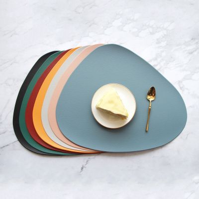 【CC】▫  Placemat Table Tableware Leather Insulation Non-Slip Soft Washable Bowl Coaster
