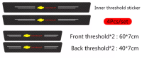 4ชิ้นสากลรถยนต์เหยียบป้องกันก้าวและรอยขีดข่วนคาร์บอนไฟเบอร์แถบป้องกันสติ๊กเกอร์สำหรับ Chevrolet Colorado Trailblazer Cruze Captiva หมุนเรือใบ Spark Optra ออร์แลนโดโซนิค Optra Aveo Trax