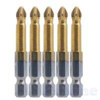 5ชิ้น1/4 "ไทเทเนียมเคลือบ Hex Shank ป้องกันการไถลไฟฟ้าบิต Ph2 50มิลลิเมตร