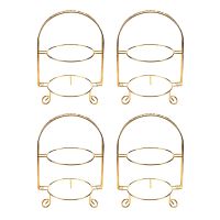 2X Cake Stand Double-Layer Arch-Shaped Golden Fruit Dessert Rack Wedding Birthday Party Decoration Cupcake Stand Gold