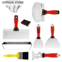 OTPXUK ที่ขูดเทปตัดเหล็กกล้าไร้สนิมฉาบ8ชิ้น,เครื่องมือขูดสีแบบพกพาตามหลักสรีรศาสตร์พร้อมปลายค้อนที่ขูดเทปคัตเตอร์สำหรับตัดวอลเปเปอร์