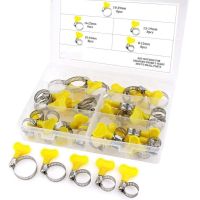 ▨❒♤ 40 Piece 8-29mm Key-Type Adjustable Hose Clamp Assortment Kit