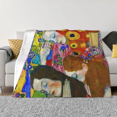 （in stock）Gustav Klimts Kiss 3D Printing Blanket Soft and Comfortable Flannel Summer Painting Art Throwing Sofa Blanket（Can send pictures for customization）