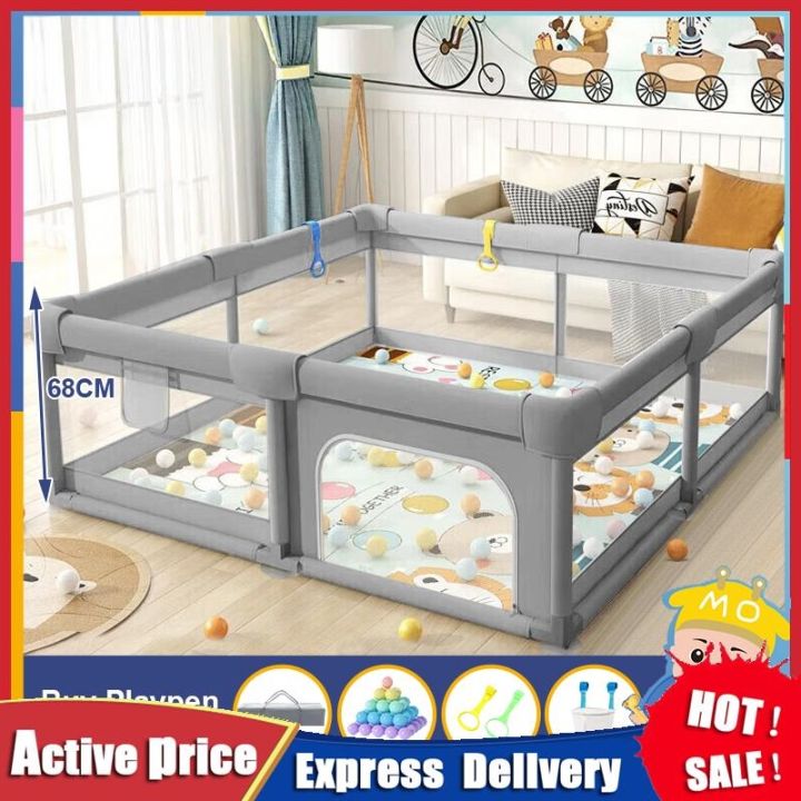 【low freight】Playpen for Baby With Stainless Steel Frame Safety Playpen ...