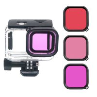 GoPro Hero 10 9 Filter 45m Waterproof Red Pink Purple Lens Filters for GoPro Hero 10 Black Gopro9 Go Pro 10 9 Camera Accessories