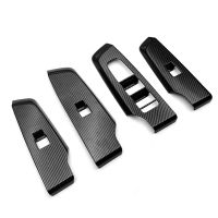 For Mitsubishi Outlander 2022+ Car Carbon Fiber Window Glass Lift Button Switch Cover Trim Door Armrest Panel RHD