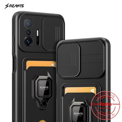 Rzants For Xiaomi MI 11T MI 11T Pro Fashion Case[Bison]Smooth business Push-pull card holder ring armor Case Cover