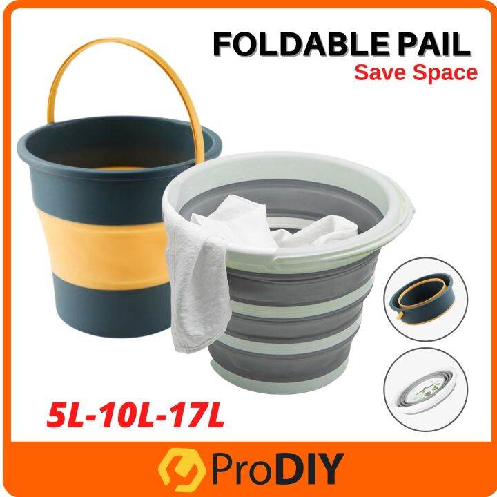 Foldable Pail 10L Portable Folding Collapsible Pail Outdoor Car Wash