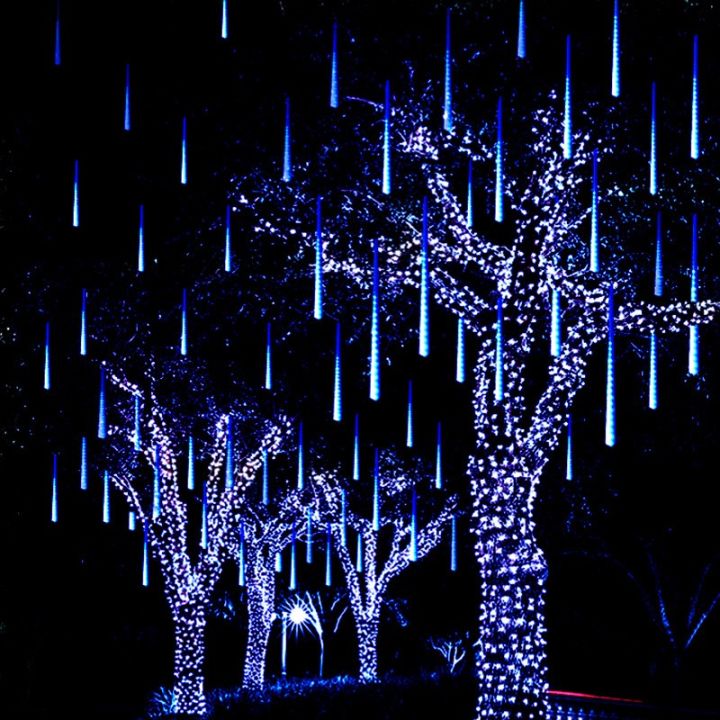 30cm-8-tubes-solar-meteor-shower-rain-light-string-with-timing-dimming-controller-for-tree-christmas-wedding-party-decoration