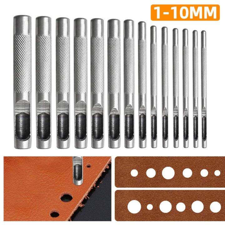 Leather Hollow Hole Puncher Round Carbon Steel DIY Punch Kit Metal
