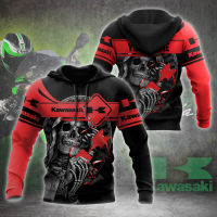 （ALL IN STOCK XZX）  Kawasaki 3D All Over Printed Custom Name T-Shirt Sweatshirt Hoodie Bombe 06  (Free customized name logo for private chat, can be changed with or without zipper)