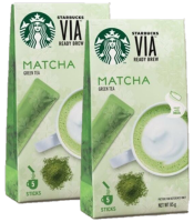 STARBUCKS VIA Matcha Green Tea สตาร์บัค เวีย มัทฉะ ชาเขียวลาเต้ 17กรัม x 5ซอง (2กล่อง)