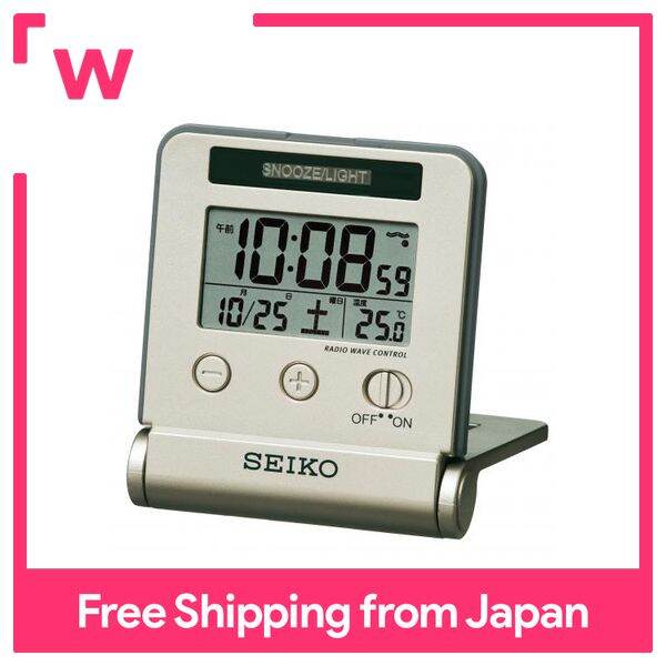 SEIKO CLOCK Alarm clock Traveler radio wave digital calendar SQ772G 
