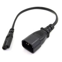 Standard Molded IEC 320 C14 Socket to IEC C7 Plug AC Extending Power Adapter Cable Converter Cord Black 30cm 100CM 3FT 1FT