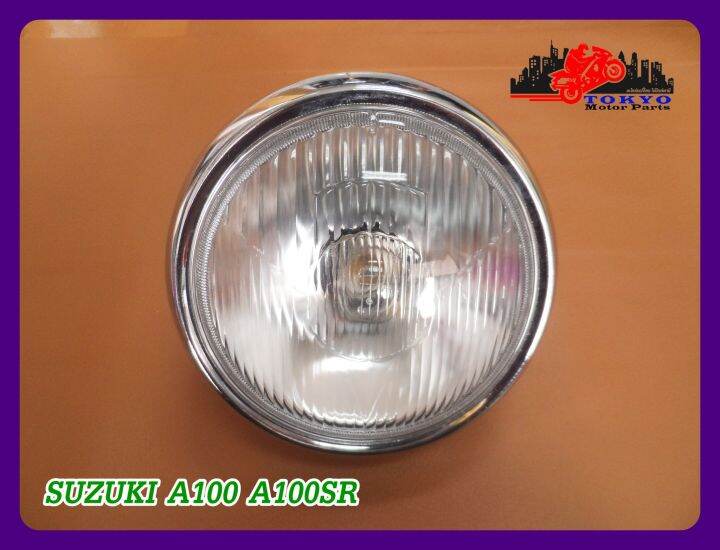 suzuki-a100-a100sr-headlight-with-chrome-case-ไฟหน้า-พร้อม-หน้ากาก-ชุบโครเมี่ยม-สินค้าคุณภาพดี