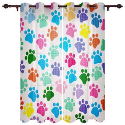 Dog Melon Print Cute Living Room Kitchen Large Window Curtain Bathroom Door Curtain Gazebo Terrace Valance Hanging Curtain