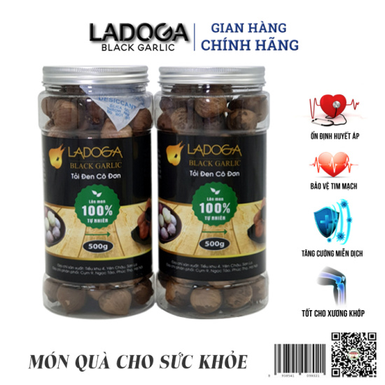 Combo 2 hộp tỏi đen ladoga 500g tỏi đen cô đơn lên men tự nhiên - ảnh sản phẩm 1