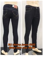 ชาเดฟยืดผู้ชาย สีกรมเข้มล้างน้ำฟอกนุ่ม เอวกลาง แบบซิป Tim money skinny jeans No.392 Size 28-36