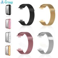 Metal Strap For Huawei Watch Fit/Fit 2 Band With TPU Case TPU Screen Protector Huawei Bracelet Magnetic Loop Milanese Watchband Printing Stamping