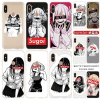 ✗✈ Soft Silicone Case For Xiaomi Redmi Note 11 10 9 8 7 Pro Max 10s 9s 8t 4G 5Gr Sugoi Senpai Anime waifu Fundas