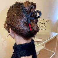 [COD] leather grab clip back head plate hair simple fashion shark commuting elegant new accessories