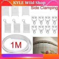 KYLE Wild Shop Curtain Rail Side Clamping Visible Track Curtains Accessories Plastic Bendable Rod Rail White Modern Style