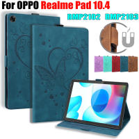 2021แม่เหล็กสำหรับ OPPO Realme 10.4 "RMP2102 RMP2103 PU หนังแท็บเล็ตฝาครอบแฟชั่น3D ผีเสื้อรูปแบบกระเป๋าสตางค์สไตล์