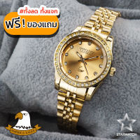 AMERICA EAGLE นาฬิกาข้อมือผู้หญิง สายสแตนเลส รุ่น AE099L – GOLD/ิGOLD