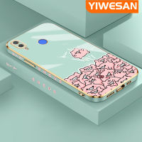 YIWESAN เคสสำหรับ Huawei Nova 3ใหม่เคสหมูลายการ์ตูนสีชมพูพื้นผิวขอบสี่เหลี่ยมเคสนิ่มซิลิกาเจลกันกระแทกเคสมือถือรวมทุกเลนส์กล้องถ่ายรูปฝาครอบป้องกัน