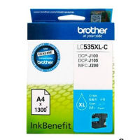 ตลับหมึกอิ้งค์เจ็ท Brother LC 535 XL, C สีฟ้า ​ แบบมีกล่อง​ ของแท้​ 100%