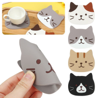 Non-slip Hot Drink Insulated Pad New Cartoon Cat Shaped Tea Mat Cup Holder Mat Coffee Coaster Stand Kitchen Accessories