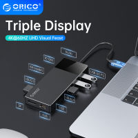 ORICO USB C HUB 4พัน60เฮิร์ตมินิ USB Type C เพื่อคู่ HDMI-CompatibleI RJ45 PD 10G Bps USB3.0 OTG อะแดปเตอร์ Sd/tf D Ock สำหรับ MacBook Air PC