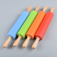 18 Cm Silicone Rolling Pin High Quality Colorful Wood Handle Ferramentas Cake Decorating Tools Fondant E152 Bread  Cake Cookie Accessories